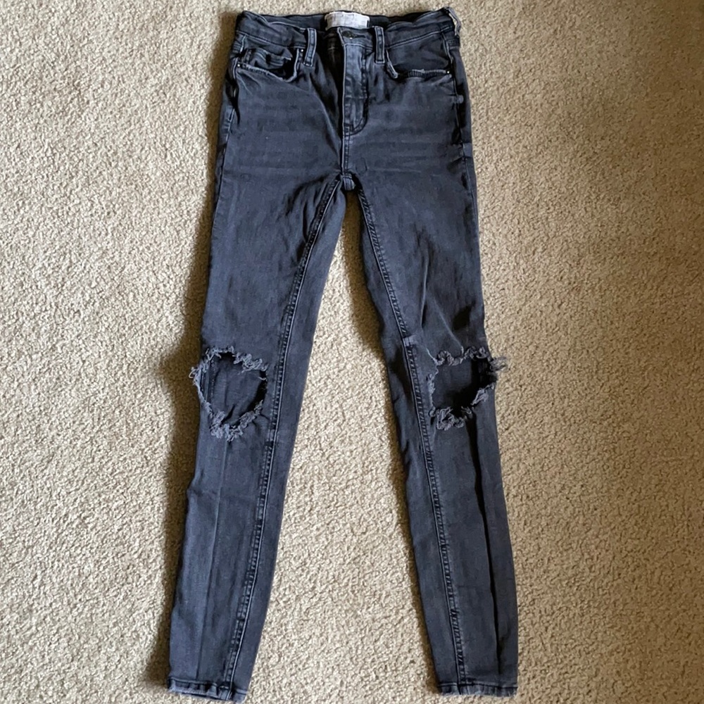 Free People size 24 gray washed high rise jegging
